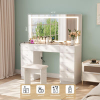 White Marble with glass top (47.2'' Length)