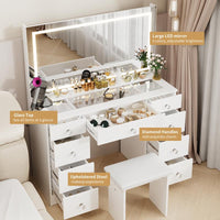 White with glass top